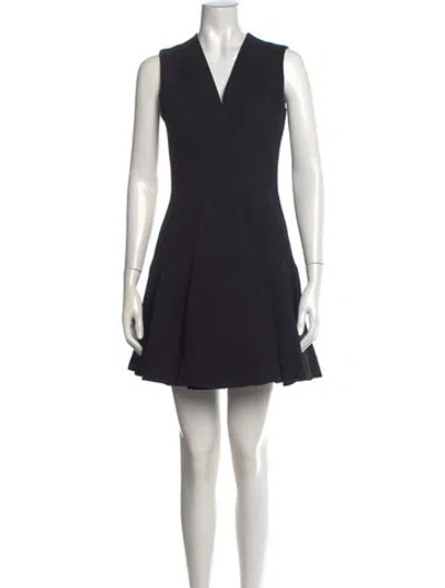 Pre-owned Alexander Mcqueen Wool Mini Dress In Black