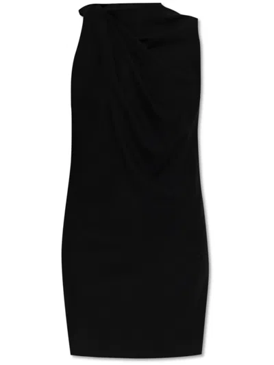 Alexander Mcqueen Knotted Detail Mini Dress Dresses Black In Schwarz