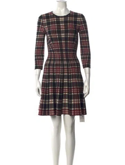 Pre-owned Alexander Mcqueen Wool Mini Dress In Multi