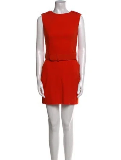 Pre-owned Alexander Mcqueen Wool Mini Dress In Orange
