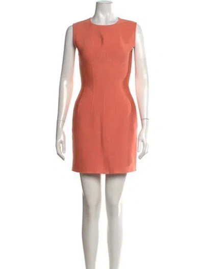 Pre-owned Alexander Mcqueen Wool Mini Dress In Orange