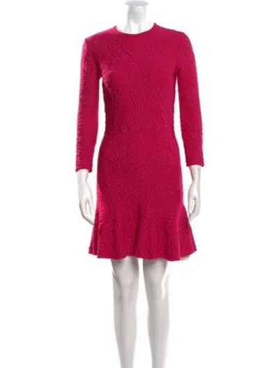 Pre-owned Alexander Mcqueen Wool Mini Dress In Pink