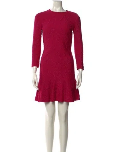 Pre-owned Alexander Mcqueen Wool Mini Dress In Pink