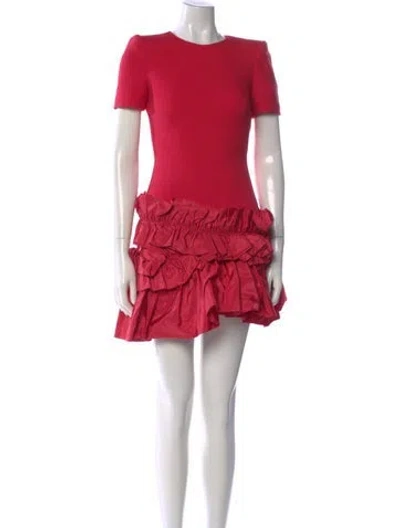 Pre-owned Alexander Mcqueen Wool Mini Dress In Pink