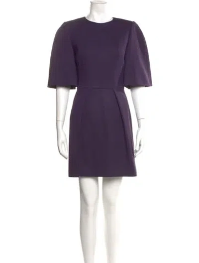 Pre-owned Alexander Mcqueen Wool Mini Dress In Purple