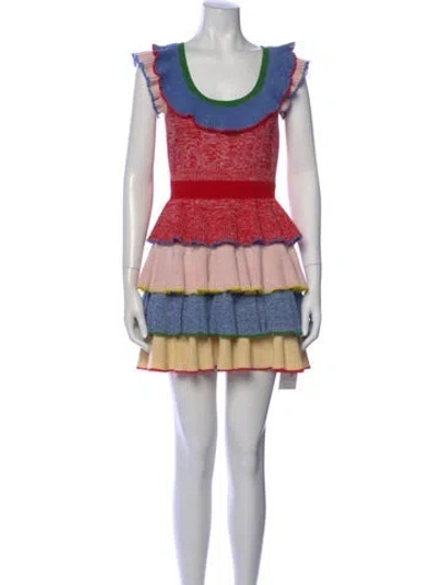 Pre-owned Alexander Mcqueen Wool Mini Dress In Red