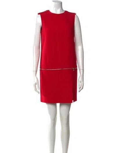 Pre-owned Alexander Mcqueen Wool Mini Dress In Red