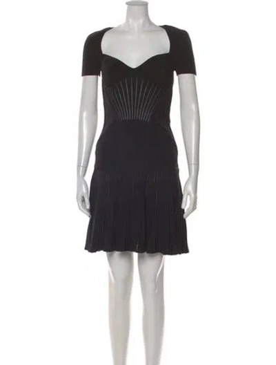 Pre-owned Alexander Mcqueen Wool Mini Dress W/ Tags In Black