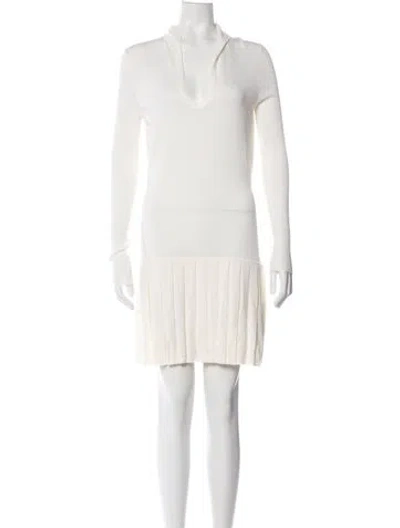 Pre-owned Alexander Mcqueen Wool Mini Dress W/ Tags In Neutral