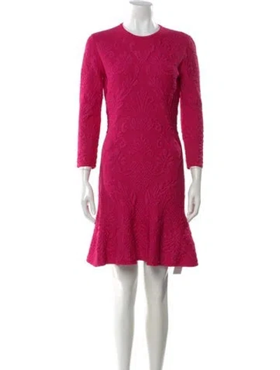 Pre-owned Alexander Mcqueen Wool Mini Dress W/ Tags In Pink