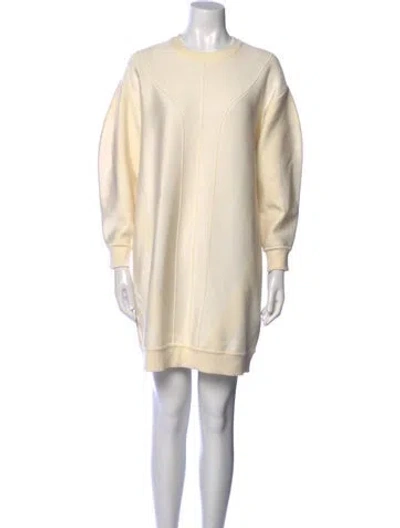 Pre-owned Alexander Mcqueen Wool Mini Dress In White
