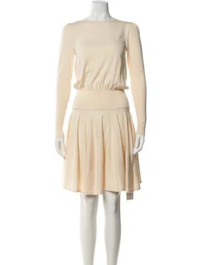 Pre-owned Alexander Mcqueen Wool Mini Dress In Yellow