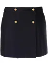 Alexander Mcqueen Button-embellished Wool And Cotton-blend Twill Mini Skirt