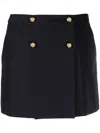 Alexander Mcqueen Button-embellished Wool And Cotton-blend Twill Mini Skirt