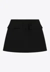 Alexander Mcqueen Mini Skirt With Structured Silhouette In Black