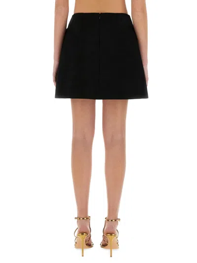 Alexander Mcqueen Wool Mini Skirt In Black