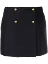 Shop Alexander Mcqueen Wool Mini Skirt In Blue