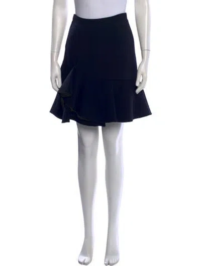 Pre-owned Alexander Mcqueen Wool Mini Skirt In Blue