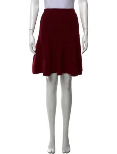Pre-owned Alexander Mcqueen Wool Mini Skirt In Burgundy