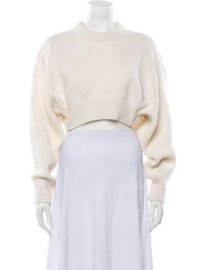 Pre-owned Alexander Mcqueen Wool Mock Neck Sweater In White