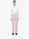 Alexander Mcqueen Wool Mohair Cigarette Trousers In Brown