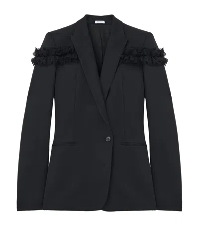 Alexander Mcqueen Wool-mohair Tuxedo Jacket In Black