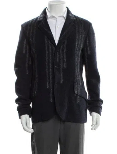 Pre-owned Alexander Mcqueen Wool Moto Jacket In Gray