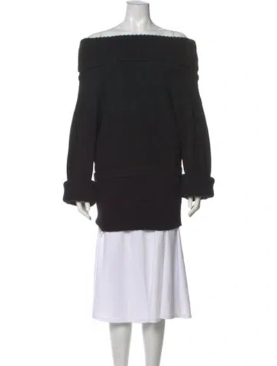 Pre-owned Alexander Mcqueen Wool Off-the-shoulder Sweater In Black