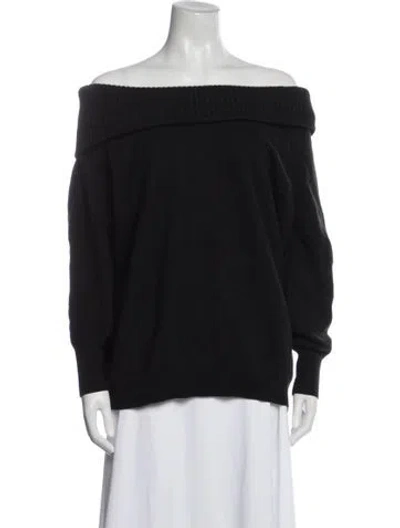 Pre-owned Alexander Mcqueen Wool Off-the-shoulder Sweater In Black