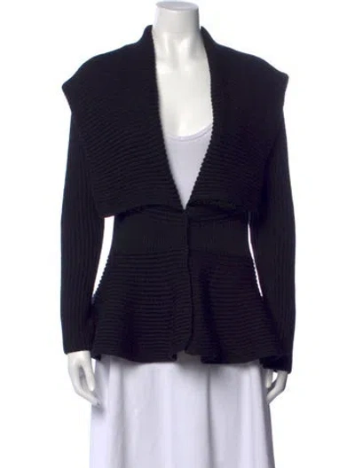 Pre-owned Alexander Mcqueen Wool Open Front Sweater In Black
