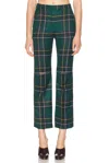 Alexander Mcqueen Wool Tartan Cigarette Trousers In Green