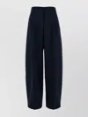 Alexander Mcqueen Wide-leg Wool Trousers With Pleats And Side Pockets In Black