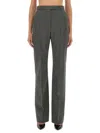 Alexander Mcqueen Grey Salt And Pepper Bootcut Suit Trousers For Women