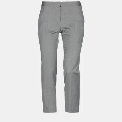 Pre-owned Alexander Mcqueen Wool Pants 46 In Grey