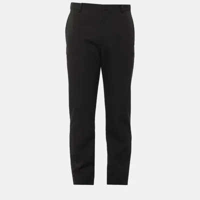 Pre-owned Alexander Mcqueen Wool Trousers 48 In Black