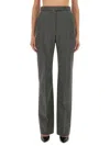 Alexander Mcqueen Grey Straight Flat Front Pants In Gray