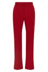 Alexander Mcqueen Stretch Wool Gabardine Trousers In Red