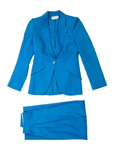 Pre-owned Alexander Mcqueen Wool Pantsuit In Blue