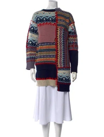 Pre-owned Alexander Mcqueen Wool Patterned Sweater In Blue