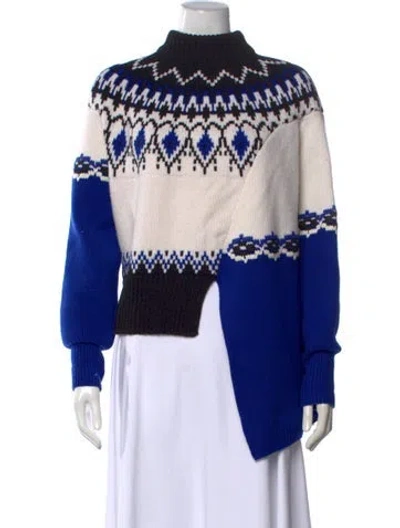 Pre-owned Alexander Mcqueen Wool Patterned Sweater In Blue