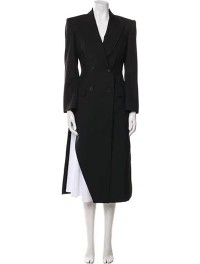 Pre-owned Alexander Mcqueen Wool Peacoat In Black