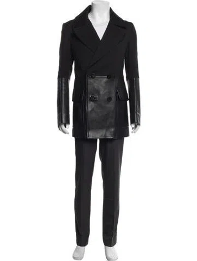 Pre-owned Alexander Mcqueen Wool Peacoat In Black