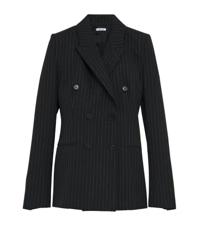 Alexander Mcqueen Wool Pinstripe Blazer In Black