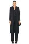 Alexander Mcqueen Pinstripe Cutaway Coat In Navy