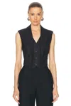 Alexander Mcqueen Pinstripe Waistcoat In Navy