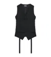 Alexander Mcqueen Wool Pinstripe Waistcoat In Black