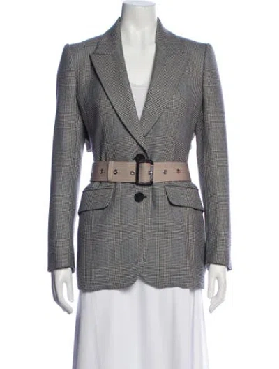 Pre-owned Alexander Mcqueen Wool Plaid Print Blazer In Black