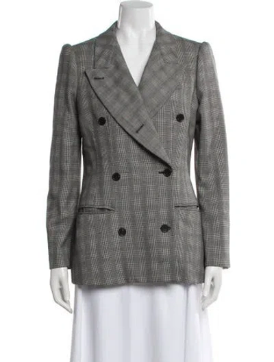 Pre-owned Alexander Mcqueen Wool Plaid Print Blazer In Neutrals
