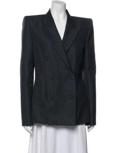 Pre-owned Alexander Mcqueen Wool Plaid Print Blazer W/ Tags In Gray