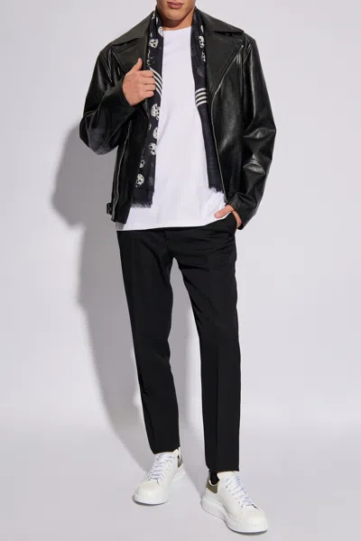 Alexander Mcqueen Wool Pleat-front Trousers In Black